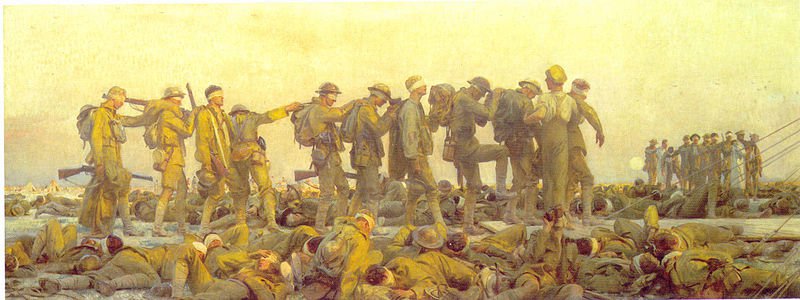 Gassed, par John Singer Sargent, 1918, huile sur toile, 231 x 611 cm.