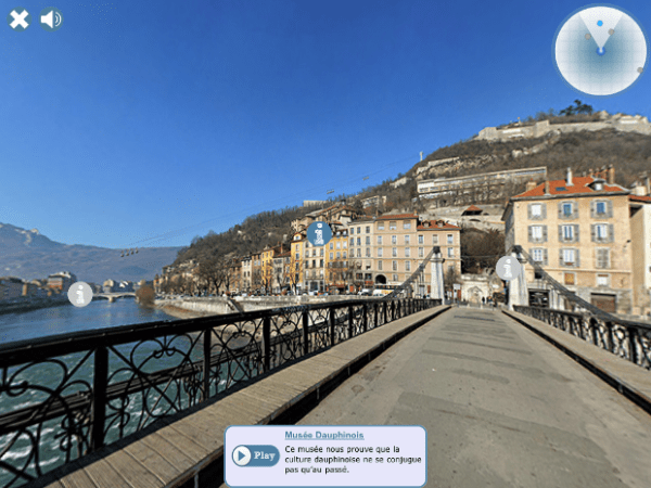 Capture d'écran de l'application "Grenoble ville augmentée"