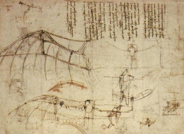 Conception d’une machine volante, Léonard de Vinci 
