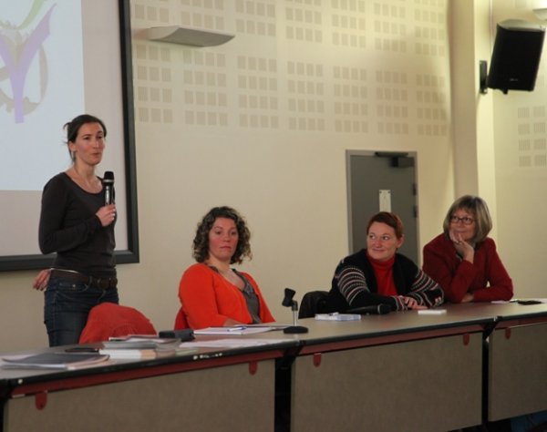 De gauche à droite, Marylin Gavalda (ERDF), Katell Cadoret (Trixell), Christel Vaché (Total) et Colette Rigaud (Rio Tinto)