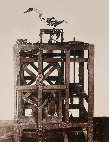 Le supposé canard de Vaucanson, photographie fin XIXe siècle