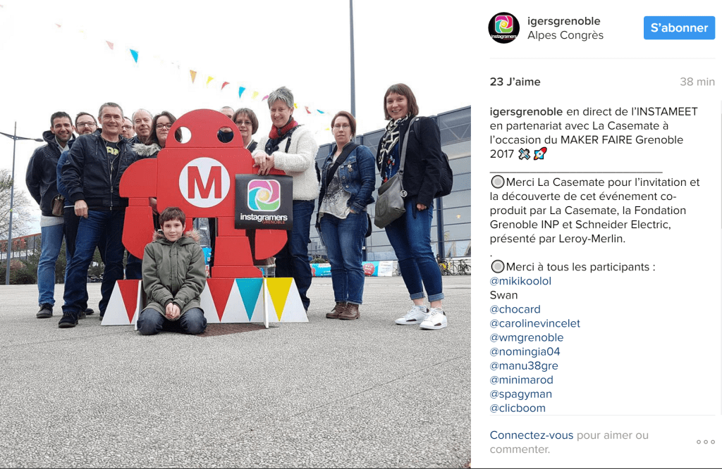 Le groupe d'instagramers igersgrenoble à La Maker Faire Grenoble 2017